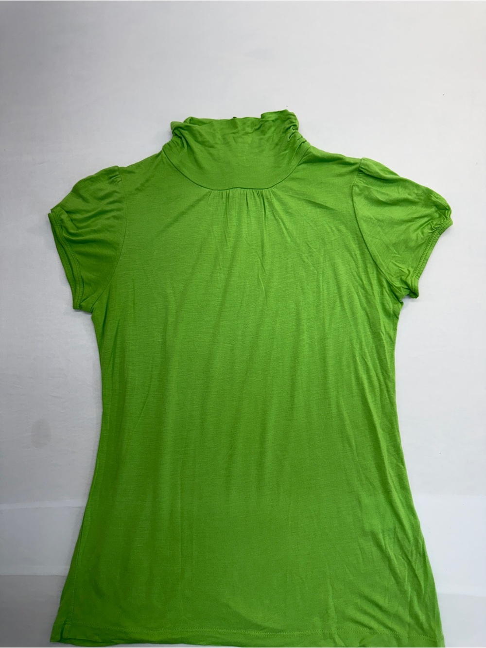 Slim Fit Green Short Sleeve Mock Neck Tee
